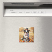 Australische Herder Herbstbladeren Thanksgiving Ku Magneet (Insitu (Vaatwasser))
