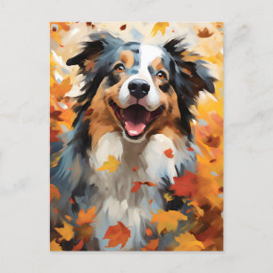 Australische Herder Herfst Thanksgiving  Briefkaart