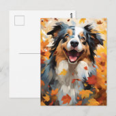 Australische herder herfst thanksgiving  briefkaart (Voorkant / Achterkant)