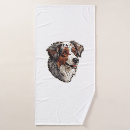 Australische herder Hond 1 Badhanddoek (Badhanddoek)