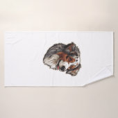 Australische herder Hond 1 Badhanddoek (Badhanddoek)