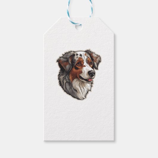Australische herder Hond 1 Cadeaulabel (Voorkant)