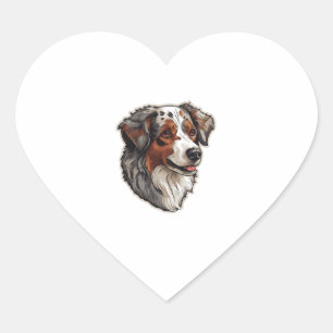 Australische herder Hond 1 Hart Sticker