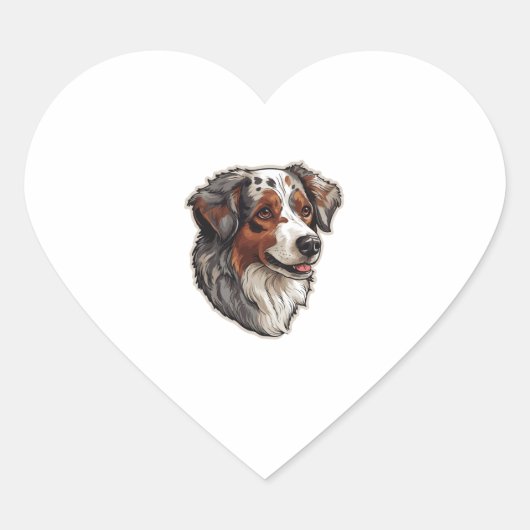 Australische herder Hond 1 Hart Sticker (Voorkant)