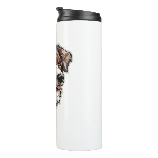 Australische herder Hond 1 Thermosbeker (Geroteerd rechts)