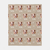 Australische herder hond, aangepaste foto en naam, fleece deken (Voorkant)