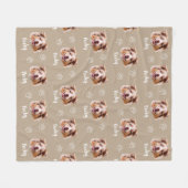 Australische herder hond, aangepaste foto en naam, fleece deken (Voorkant (Horizontaal))