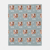 Australische herder hond, aangepaste foto en naam, fleece deken (Voorkant)