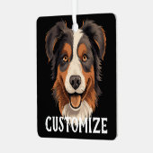 Australische herder hond aangepaste naam gepersona metalen ornament (Voorkant links)