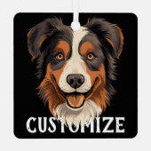 Australische herder hond aangepaste naam gepersona metalen ornament (Achterkant)