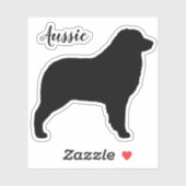 Australische Herder Hond Aussie Silhouet Vinyl Sticker (Vel)