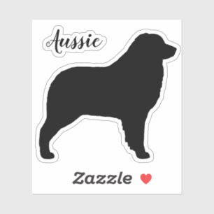 Australische Herder Hond Aussie Silhouet Vinyl Sticker