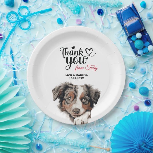 Australische herder hond bruiloft cocktail papieren bordje (Feest)