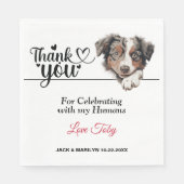 Australische herder hond bruiloft cocktail servet (Voorkant)