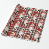 Australische Herder Hond en Plaid Kerstmis Cadeaupapier (Uitgerold)