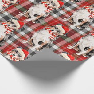 Australische Herder Hond en Plaid Kerstmis Cadeaupapier