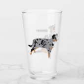 Australische herder hond gepersonaliseerd glas (Achterkant)