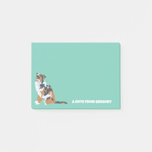 Australische herder hond gepersonaliseerd post-it® notes (Voorkant)