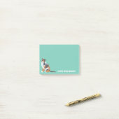 Australische herder hond gepersonaliseerd post-it® notes (Op bureau)