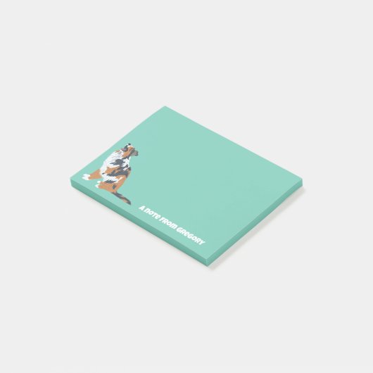 Australische herder hond gepersonaliseerd post-it® notes (Schuin)