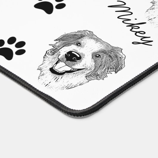 Australische herder hond gepersonaliseerde hand te bureaumat (Hoek)