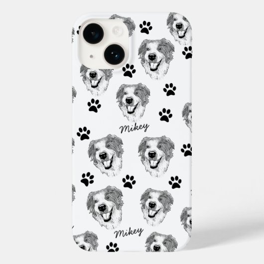 Australische herder hond gepersonaliseerde hand te Case-Mate iPhone case (Achterkant)