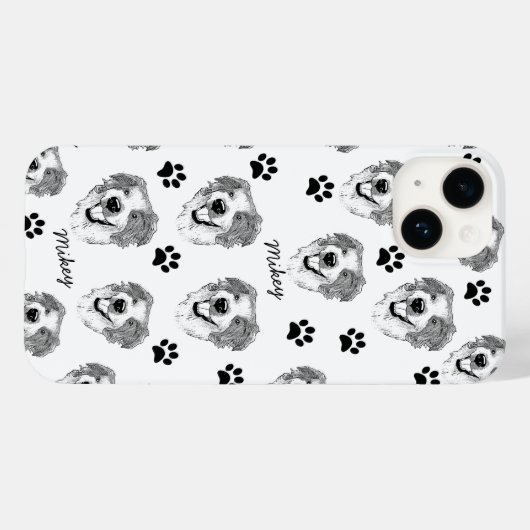 Australische herder hond gepersonaliseerde hand te Case-Mate iPhone case (Achterkant (horizontaal))