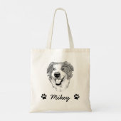 Australische herder hond gepersonaliseerde tekenin tote bag (Achterkant)