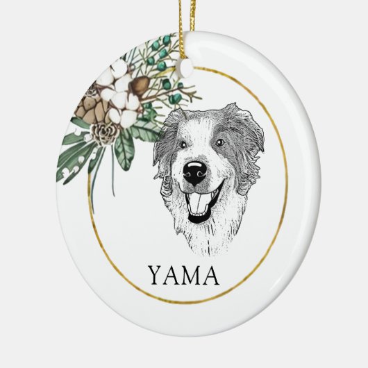 Australische herder hond hand tekening gepersonali keramisch ornament (Links)