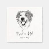 Australische herder hond hand tekening gepersonali servet (Voorkant)