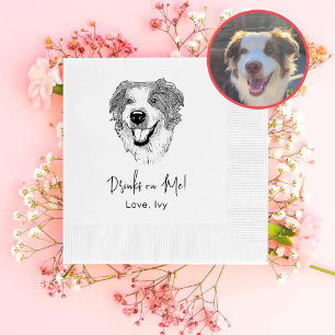 Australische herder hond hand tekening gepersonali servet