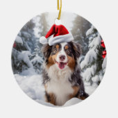 Australische herder hond kerst aandenken keramisch ornament (Voorkant)