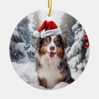Australische herder hond kerst aandenken keramisch ornament