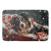 Australische Herder Hond Kerstfeest Badmat (Voorkant)