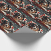 Australische Herder Hond Kerstfeest Cadeaupapier (Hoek)