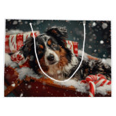 Australische Herder Hond Kerstfeest Groot Cadeauzakje (Achterkant)