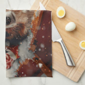 Australische Herder Hond Kerstfeest Theedoek (Quarter Fold)