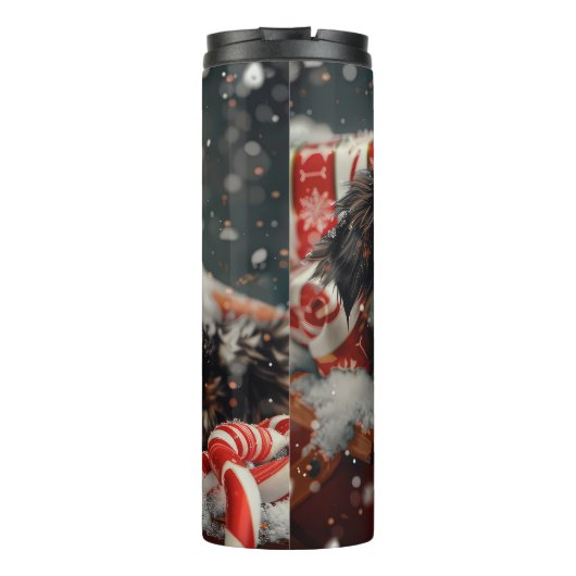 Australische Herder Hond Kerstfeest Thermosbeker (Achterkant)