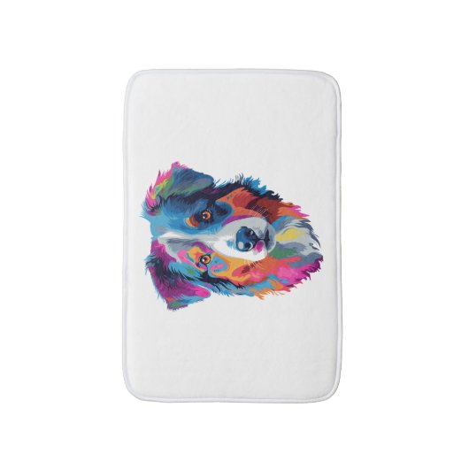 Australische herder hond kleurrijk badmat (Voorkant Verticaal)