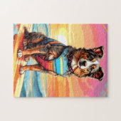 Australische herder hond legpuzzel (Horizontaal)