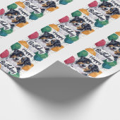 Australische Herder Hond met Ballonnen Verjaardag Cadeaupapier (Hoek)