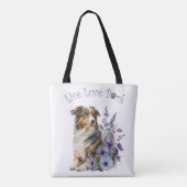 Australische Herder Hond Moeder Bloemstuk Tote Bag (Achterkant)
