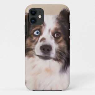 Australische herder hond olie schilderij kunst Case-Mate iPhone case
