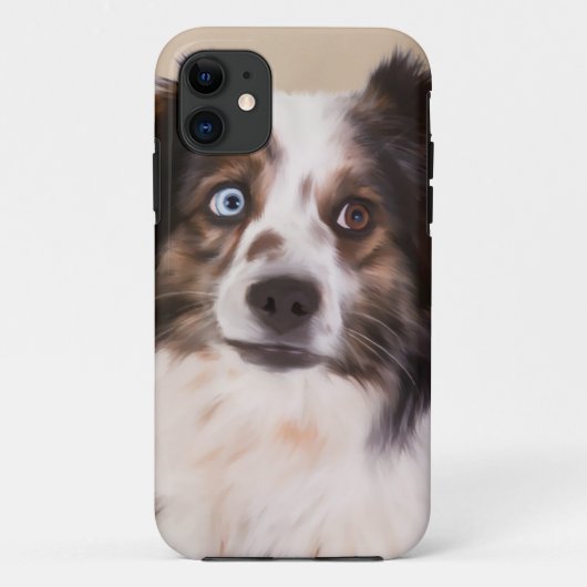 Australische herder hond olie schilderij kunst Case-Mate iPhone case (Achterkant)
