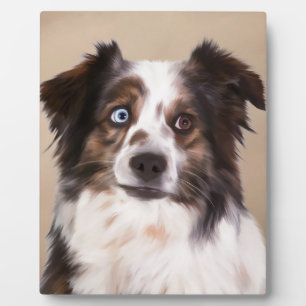 Australische herder hond olie schilderij kunst fotoplaat