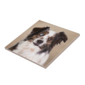 Australische herder hond olie schilderij kunst tegeltje (Zijkant)