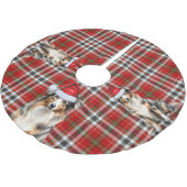 Australische Herder Hond op Plaid Vakantie Kerstboom Rok (Gekanteld)