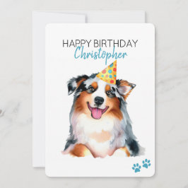 Australische herder hond personaliseren Happy Birt Kaart