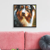Australische Herder - Hond Portret Canvas Afdruk (Insitu (Woonkamer))