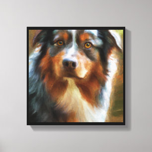 Australische Herder - Hond Portret Canvas Afdruk